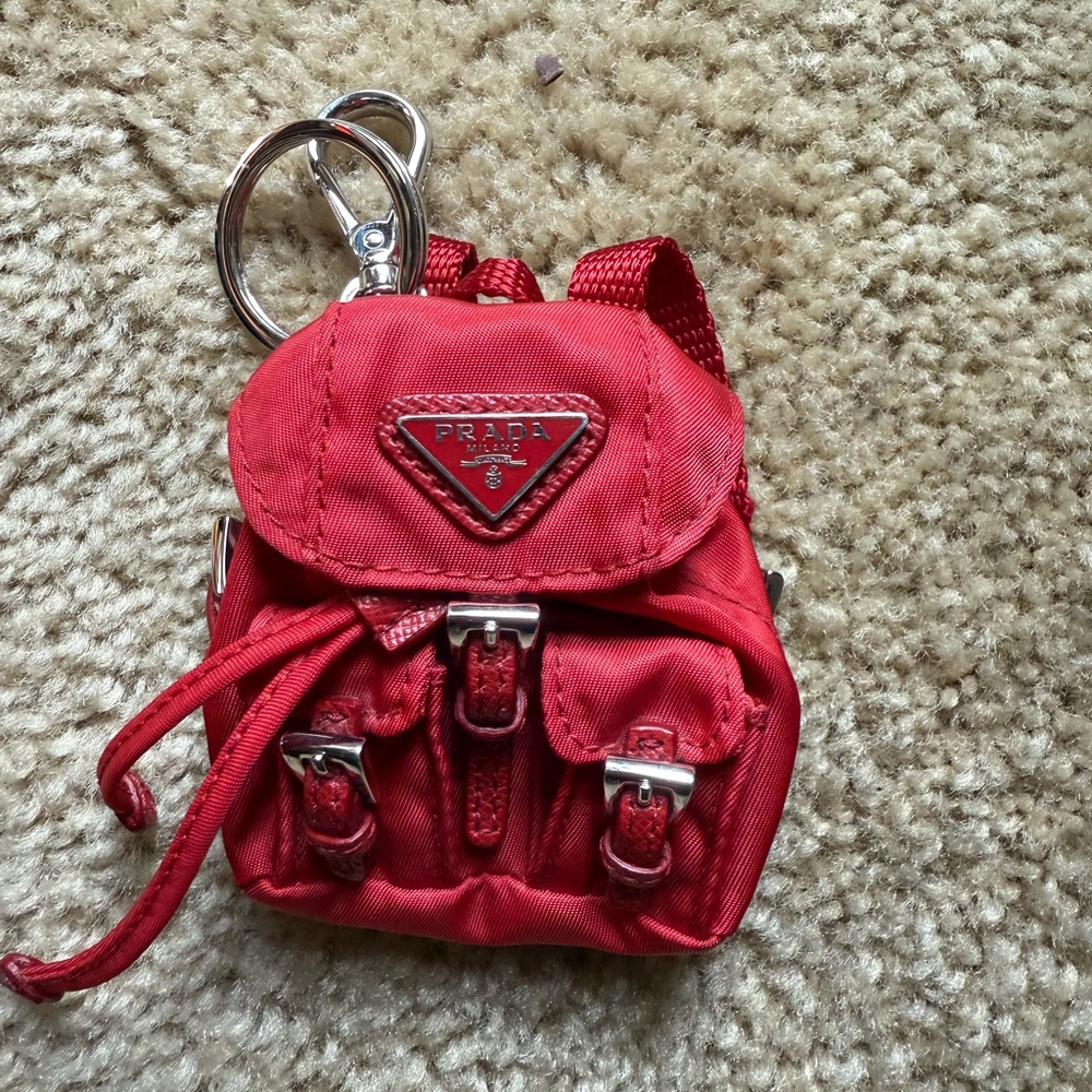 Prada backpack keychain (RED)